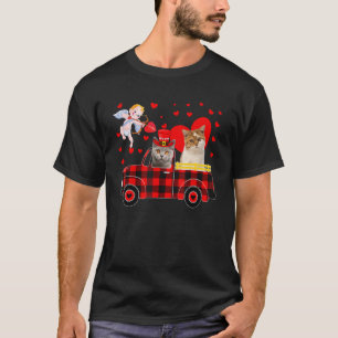Två Cute British Shorthair Cats på Pickupa Lastbil T Shirt