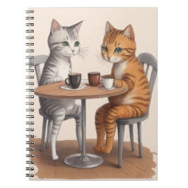 Två Cute Cats Anteckningsbok
