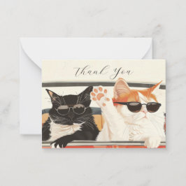 Två Cute Cats-Tack Anteckningskort