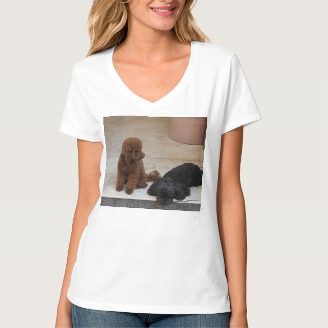 Två Cute Cockerpoos T Shirt (Framsida)