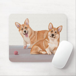 Två Cute Corgis Musmatta