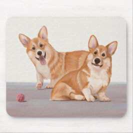 Två Cute Corgis Musmatta