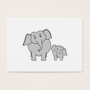 Två Cute Elephants. Tecknad. Visitkort