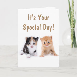 Två Cute Kittens födelsedag Kort