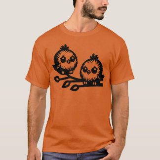 Två Cute Little Birds i Tecknad Stil kompis T Shirt