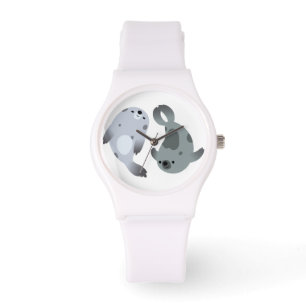 Två Cute Playof Tecknad Harp Sälar Sport Watch Armbandsur