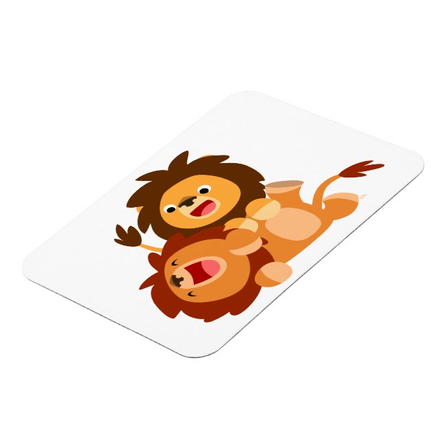 Två Cute Playof Tecknad Lejon Flexible Magnet (Vänstra Sidan)