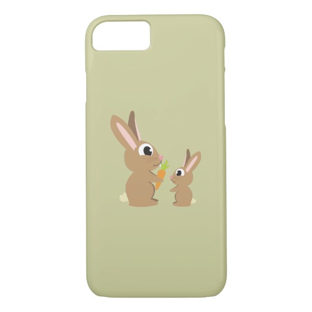 Två Cute Rabbits som delar morot Case-Mate iPhone Skal (Baksida)