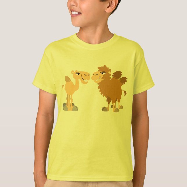 Två Cute Tecknad Camels Children T-Shirt (Framsida)