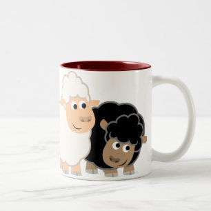 Två Cute Tecknad får Mugg