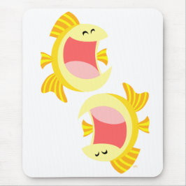 Två Cute Tecknad Fish Mousepad Musmatta