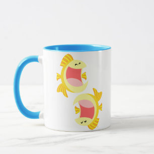 Två Cute Tecknad Fish Mugg
