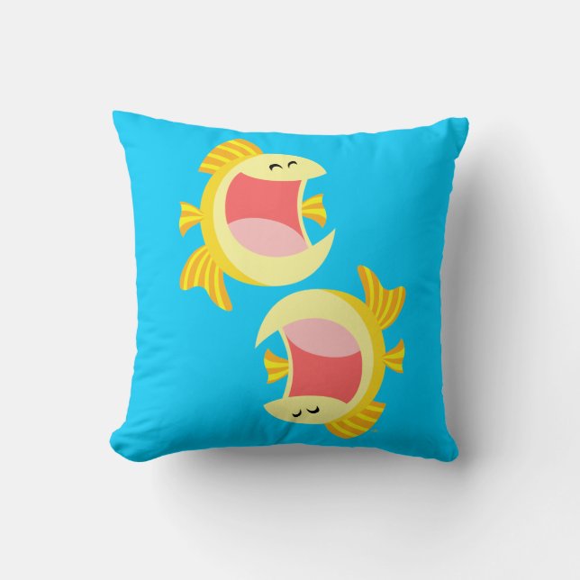 Två Cute Tecknad Fish Pillow Kudde (Framsida)