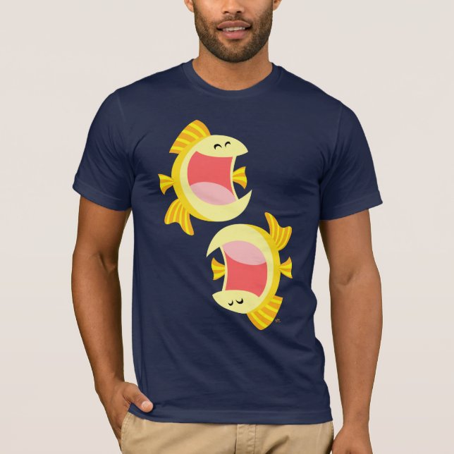 Två Cute Tecknad Fish T-Shirt (Framsida)
