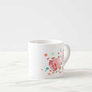 Två Cute Tecknad Grisar i Vår Espresso Mugg Espressomugg