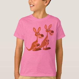 Två Cute Tecknad Kangaroos Children T-Shirt