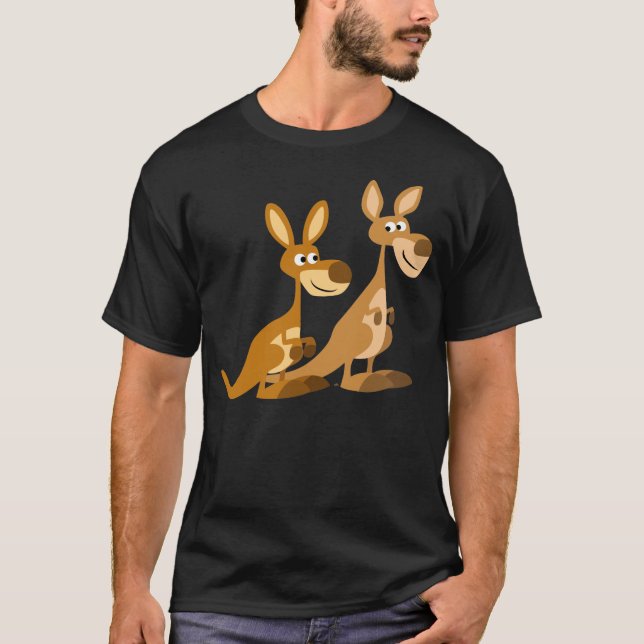 Två Cute Tecknad Kangaroos T-Shirt (Framsida)