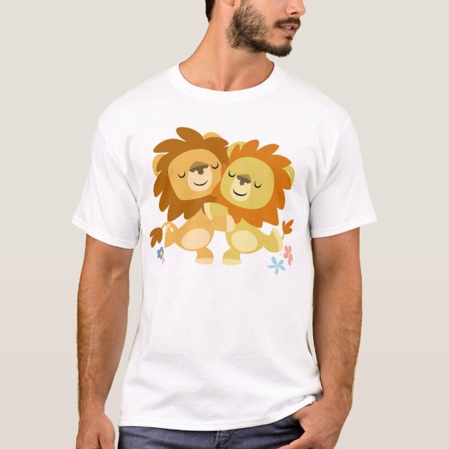 Två Cute Tecknad Lejon Tango Children T-Shirt (Framsida)