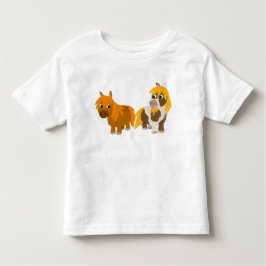 Två Cute Tecknad Ponies Children T-shirt