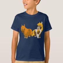 Två Cute Tecknad Ponies Kids T-shirt