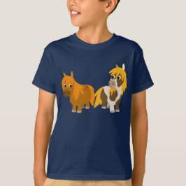 Två Cute Tecknad Ponies Kids T-shirt
