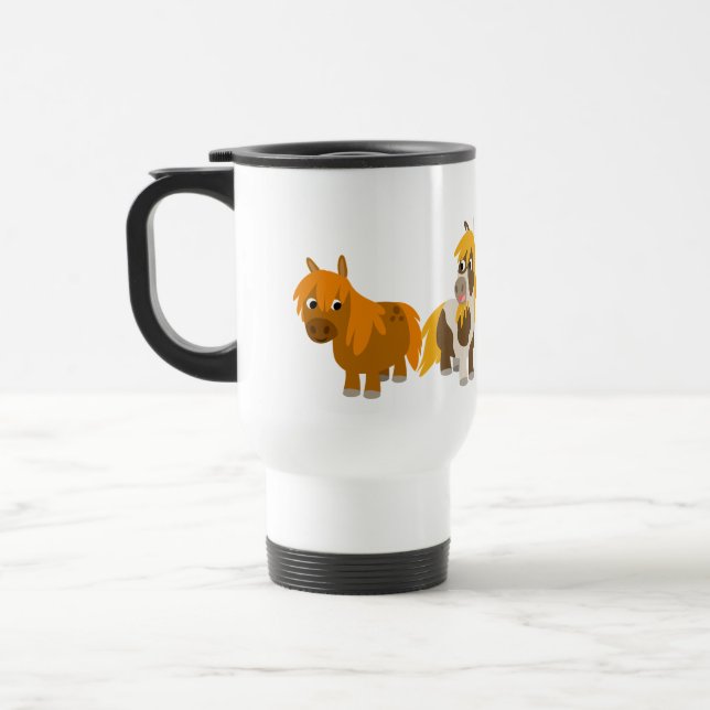 Två Cute Tecknad Ponies Mugg (Vänster)