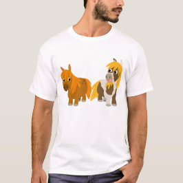 Två Cute Tecknad Ponies T-shirt