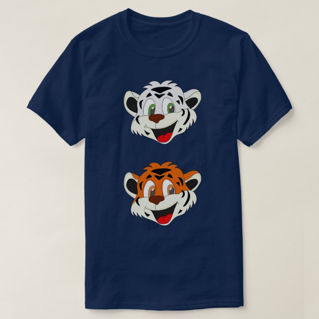 Två Cute Tigers T Shirt (Design framsida)