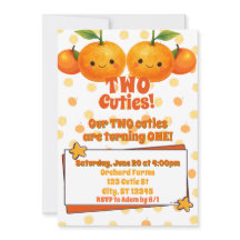 Två Cuties twin Clementine-födelsedag