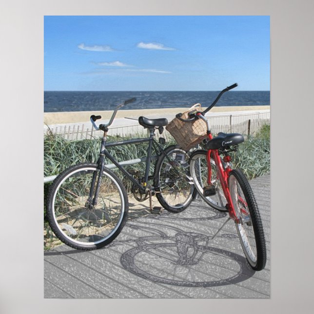 Två cyklar på båten Jersey Shore Poster (Framsidan)