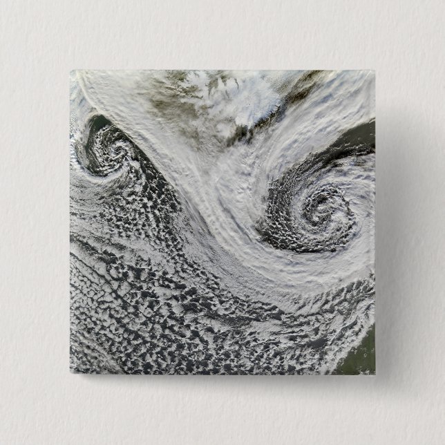 Två cykloner bildade tillsammans söder om Islandet Knapp (Framsida)