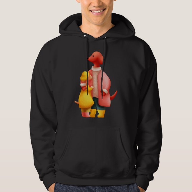 Två Dachshunds Hugger Hoodie (Framsida)