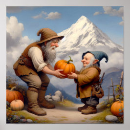 Två dåliga Vuxarna Munchkins i en Pumpkin Patch Poster