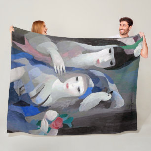 Två Dam och Dove, Marie Laurencin Fleecefilt