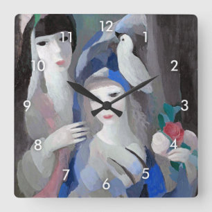 Två Dam och Dove, Marie Laurencin Fyrkantig Klocka