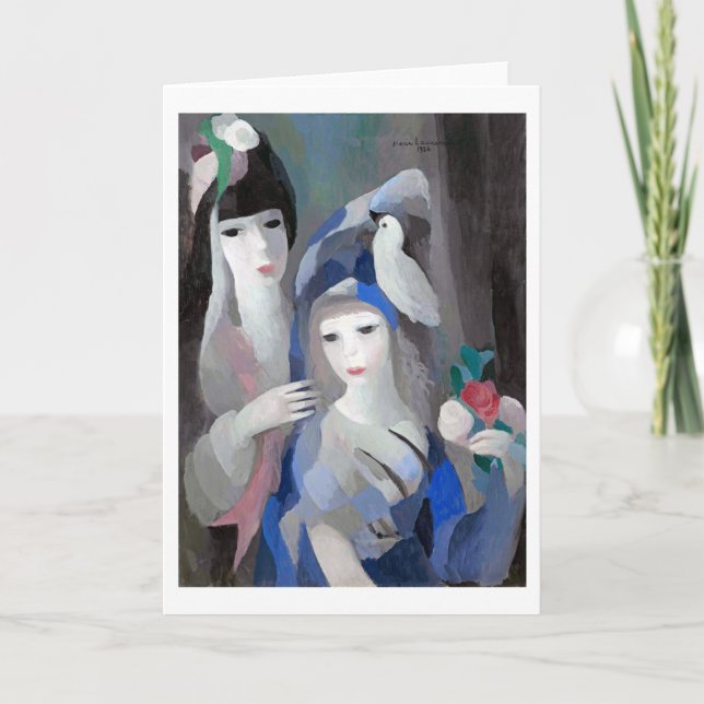 Två Dam och Dove, Marie Laurencin Kort (Framsida)