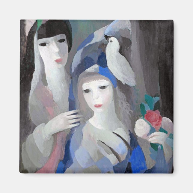 Två Dam och Dove, Marie Laurencin Magnet (Framsidan)