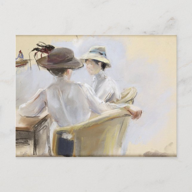 Två Dam vid Vatten Vykort (Framsida)