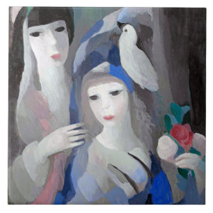 Två damer och duva, Marie Laurencin Kakelplatta