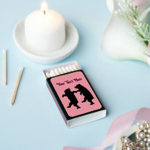 Två dansande björnar svart silhuett på rosa