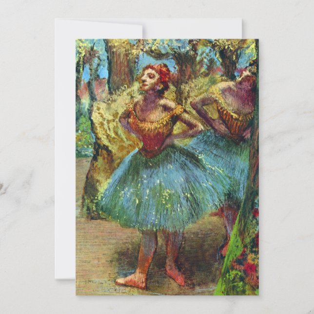 Två dansare av Edgar Degas, Vintage balettkonst Inbjudningar (Framsida)