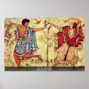 Två dansare detaljerat av Etruskischer Meister Poster