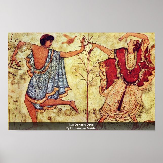Två dansare detaljerat av Etruskischer Meister Poster (Framsidan)
