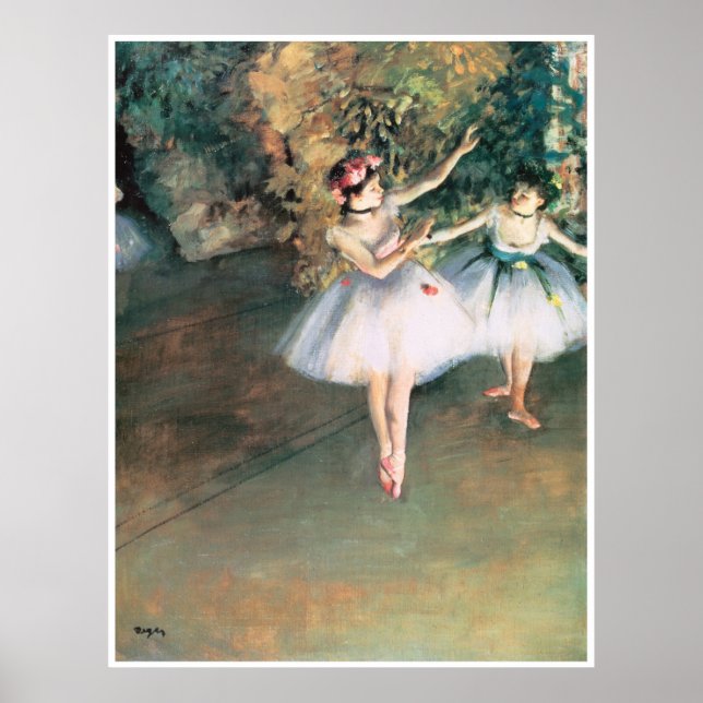 Två dansare på en scen, 1874 - Edgar Degas Poster (Framsidan)