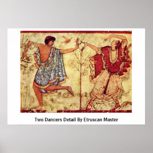 Två dansare specificerar vid ledar- Etruscan Poster