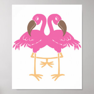 Två dansflamingos poster
