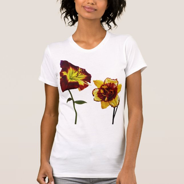 Två Daylilies med Chatta T Shirt (Framsida)