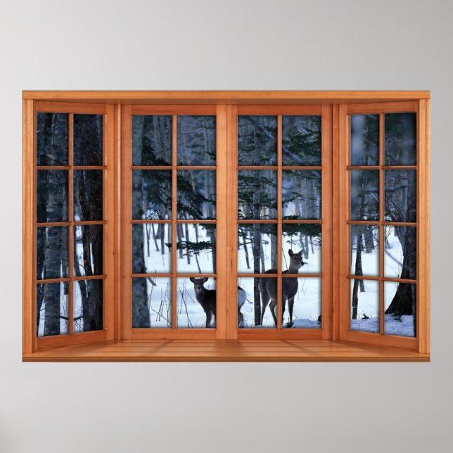 Två deg i Snö Fake Window Illusion Poster (Framsidan)