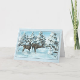 Två deg och Snögubbe Tack Kort