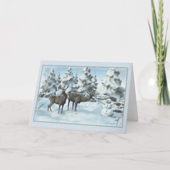 Två deg och Snögubbe Tack Kort (Framsida)